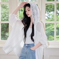 I.T CHOCOOLATE蕾丝花边连帽休闲宽松白衬衫春秋季薄款女上衣