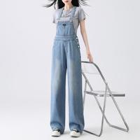 I.T it ccaabb小香风牛仔背带裤女春款薄宽松休闲显瘦阔腿裤