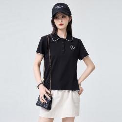 I.T it ccaabb 短袖T恤女夏木耳边高级感显瘦休闲上衣