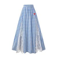 I.T CHOCOOLATE 女士蕾丝拼接格子半身裙