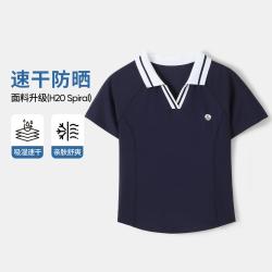 navigare 速干&防晒意大利小帆船夏季女童短袖T恤轻薄运动儿童Polo衫