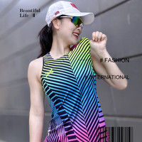 测试用新款衣服显瘦女款外穿条纹背心时尚夏季运动薄款无袖上衣