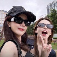 太阳镜女高级感女款复古方框时髦太阳镜凹网红时尚太阳防晒镜