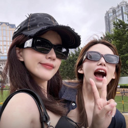 太阳镜女高级感女款复古方框时髦太阳镜凹网红时尚太阳防晒镜