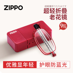 ZIPPO 进口防蓝光女士专用便携折叠款老花镜高档正品袖珍眼镜8126