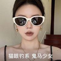 芬驰 gm复古猫眼墨镜女款高级感方圆脸窄框太阳眼镜爬山防紫外线菱形脸