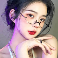 纯欲下半框眼镜框女眼睛框镜架禁欲日系二次元网红同款装饰凹造型