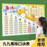 北京日报出版社 小学生二年级99乘除法数学九九口诀表背诵神器墙贴教具挂图玩具