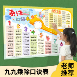 北京日报出版社 小学生二年级99乘除法数学九九口诀表背诵神器墙贴教具挂图玩具
