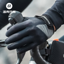 洛克兄弟 骑行手套长指透气健身春夏季触屏公路车防风自行车手套