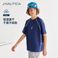 NAUTICA诺帝卡 防晒速干 诺帝卡蓝 130cm 儿童短袖T恤