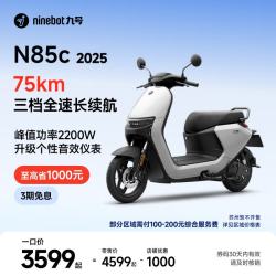 九号 电动摩托车N85c 2025 9号智能助力电瓶车 升级个性音效仪表 颜色可到门店选