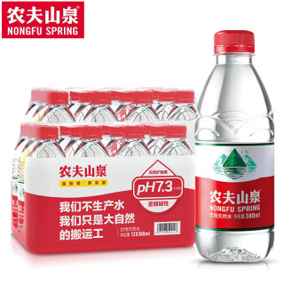 农夫山泉 天然水380ml*24瓶整箱 弱碱性天然饮用水 380ml*24瓶（12瓶*2提）