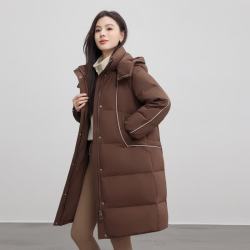 雪中飞 7406-7004F 鸭绒填充 咖色 XS 160/84A 女士羽绒服