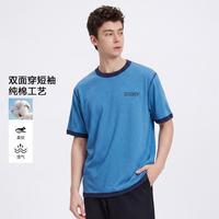 DKNY 渐变大logo男士t恤短袖夏季双面穿T恤男