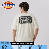 Dickies 短袖T恤 简约小标背后印花T恤 男女同款 休闲舒适012597 白鹭白 L