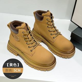FOURDATRY 大黄靴女2025真皮增高厚底