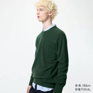 优衣库 男装女装羊绒圆领针织衫/长袖毛衣毛衫478543