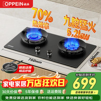欧派 燃气灶煤气灶70%热效率天然气液化气猛火灶智能定时双灶嵌入式台式两用灶具