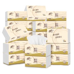 清风 抽纸 加厚4层 原木纯品纸抽