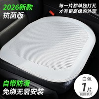 树先生 纳帕真皮 夏季防滑汽车坐垫 初雪白-前排单片