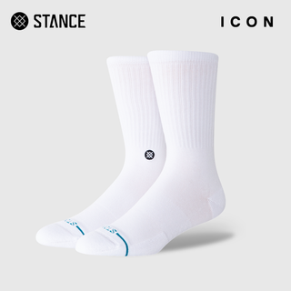 STANCE ICON系列 透气纯棉 白色 3双装 运动袜