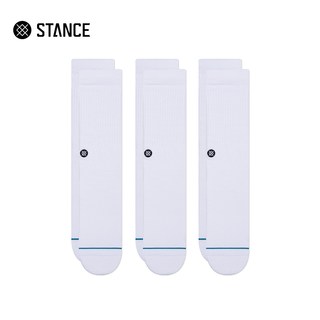 STANCE ICON系列 透气纯棉 白色 3双装 运动袜