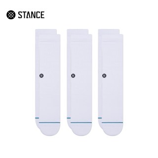 STANCE ICON系列 透气纯棉 白色 3双装 运动袜