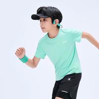 特步 亲肤舒适纯棉透气干爽2026夏季男童女童新品日常圆领套头短袖