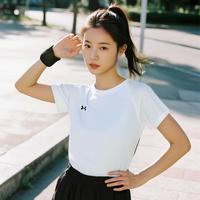 安德玛 夏季休闲跑步透气圆领短袖轻盈舒适半袖衫运动T恤女