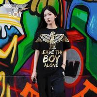 BOY LONDON 夏季男女同款立体老鹰印花上衣时尚休闲宽松朋克潮流圆领T恤