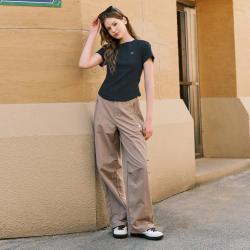 FILA 女装FUSION系列针织短袖衫女士休闲简约紧身运动T恤