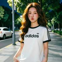 限尺码:adidas 三叶草 户外T恤女装上衣26夏季新款透气运动服跑步健身半袖短袖T恤