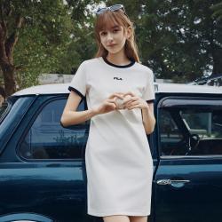 FILA 女士时尚简约百搭防晒微弹针织连衣裙
