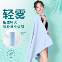 特步 时尚游泳浴巾男女通用健身毛巾便携温泉沙滩浴巾舒适亲肤沙滩巾