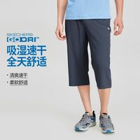 斯凯奇 夏季男士运动裤中裤男式休闲裤七分裤梭织裤