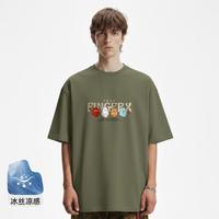 I.T it fingercroxx夏冰丝圆领短袖男女情侣款宽松T恤