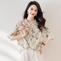 真维斯 春夏气质优雅女式衬衫七分袖洋气衬衣宽松设计感上衣女通勤衬衫