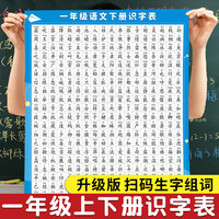 一年级识字表挂图小学语文上册下册同步生字表儿童识字认字墙贴