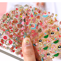 卡通夜光亲子指甲贴纸美甲贴烫金蝴蝶卡通小女孩儿童贴画防水持久