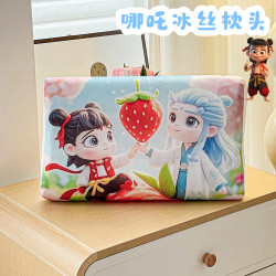 哪吒儿童冰丝凉枕舒适护颈哪咤敖丙幼儿宝宝午睡枕头枕芯幼儿园