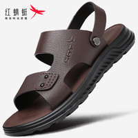 红蜻蜓 男士凉鞋 真皮头层牛皮 户外沙滩鞋