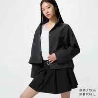 优衣库 开领短茄克优衣库女装男装/外套夹克通勤休闲百搭483810