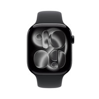 Apple Watch Series 11 智能手表 GPS版 46mm 亮黑色铝金属表壳 黑色运动型表带 S/M