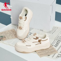 乔丹 商场同款板鞋面包鞋女2026夏季新品革面厚底增高初中生运动鞋
