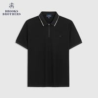 Brooks Brothers 男士夏季撞色拼接拉链polo衫