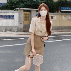 艾珠儿 新中式连衣裙 改良旗袍套装裙子 10075989351539