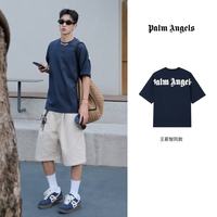 Palm Angels 哥特Logo印花 宽松圆领短袖T恤 白色 L