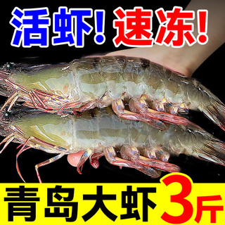东上御品 青岛大虾 单只14-16cm 3斤 生鲜对虾