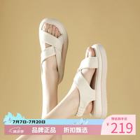 红蜻蜓 女鞋厚底增高罗马凉鞋 夏季轻便凉鞋通勤休闲优雅百搭女士凉鞋子